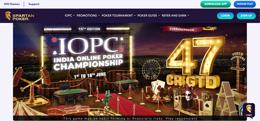 Spartan Poker site in India